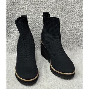 Eileen Fisher Women's Black Wedge Heel Booties Size 7.5 #66629